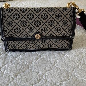 Tory Burch Monogrammed Jaquard Shoulder Bag